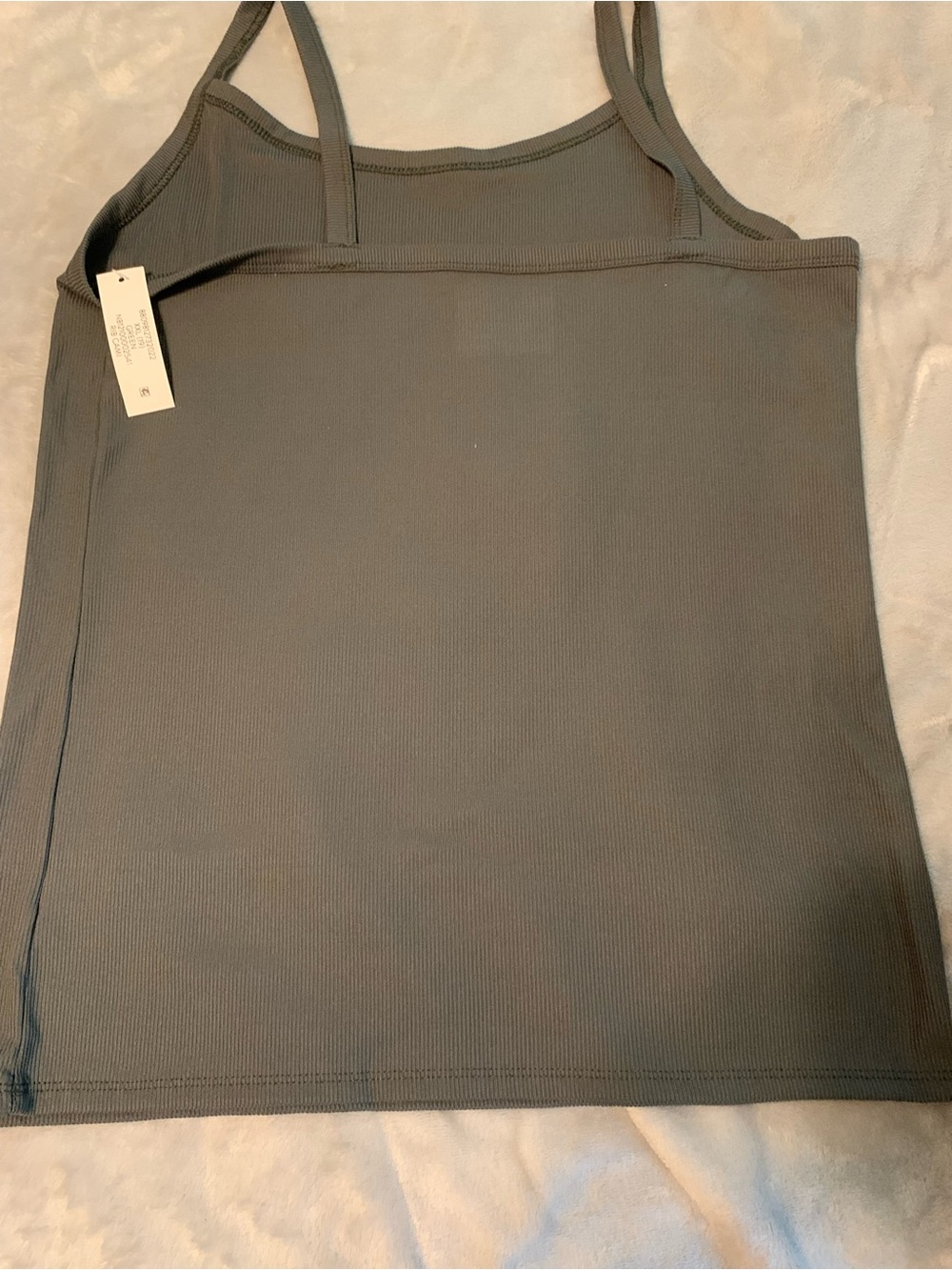 Ribbed Olive Green Cami Tank Top xxl